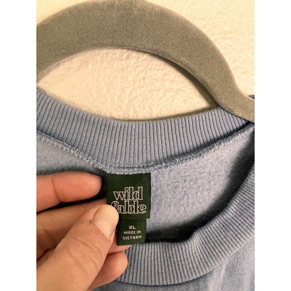 Wild Fable Women's Long Sleeve Cropped Sweatshirt Blue Sz XL - Picture 5 of 7
